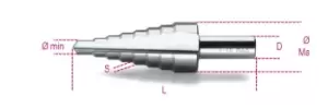 Image of Beta Tools 425/8 HSS Stepped Drill Dia: 40-50mm L: 100mm 004250029