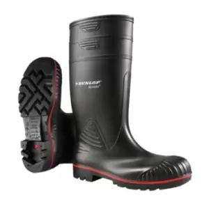 Image of Dunlop Acifort Black Steel Toe Capped Unisex Safety Boots, UK 9, EU 45