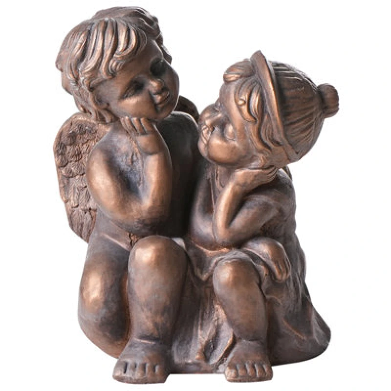 Image of Beliani Garden Figurine Damaro Children Brown
