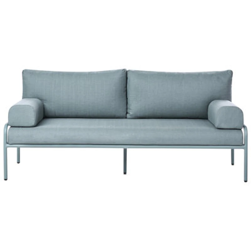 Image of Beliani Garden Sofa 2 Seater Solofra Metal Mint Green