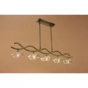 Image of Alfa hanging lamp 5 G9 bulbs, antique brass