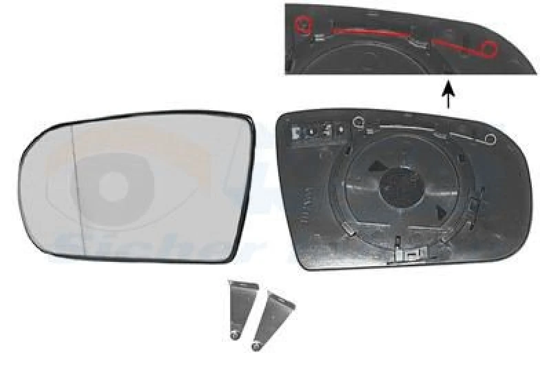 Image of VAN WEZEL Wing mirror glass VAN WEZEL 3029837