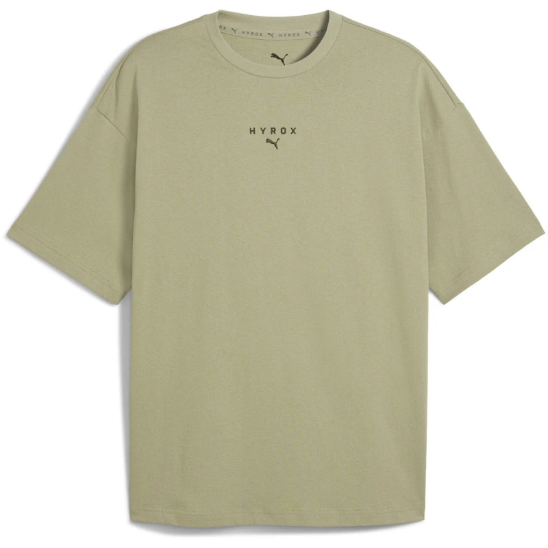 Image of Puma Mens Hyrox Graphic Short-Sleeve Performance Gym Top Lux Army male XL