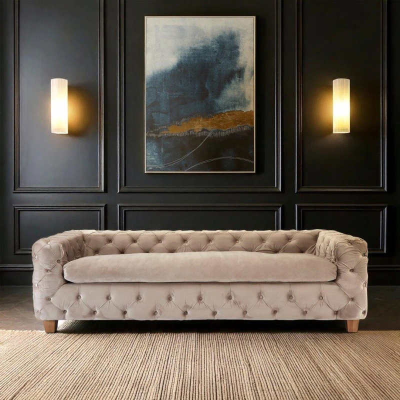 Image of Fifty Five South Ophelia 3 Seat Coffee Velvet Sofa Brown unisex One Size