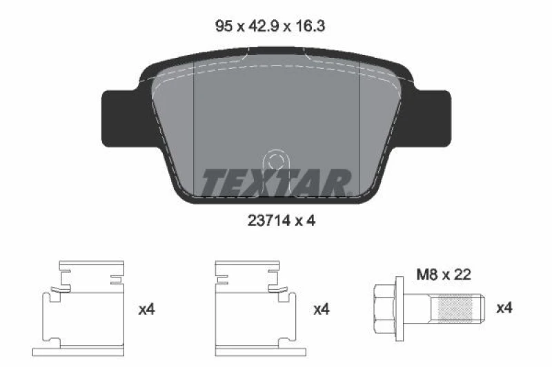 Image of Brake pad set TEXTAR 2371401
