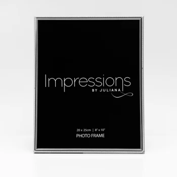 Image of 8" x 10" - Silver Plated Photo Frame with Beaded Edge