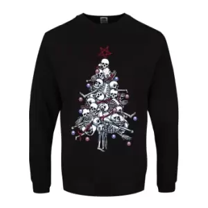 image of Grindstore Mens Pile O` Bones Christmas Jumper (3XL) (Black)