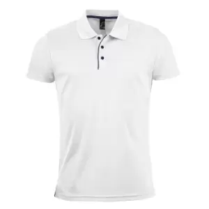 Image of SOLS Mens Performer Short Sleeve Pique Polo Shirt (L) (White)