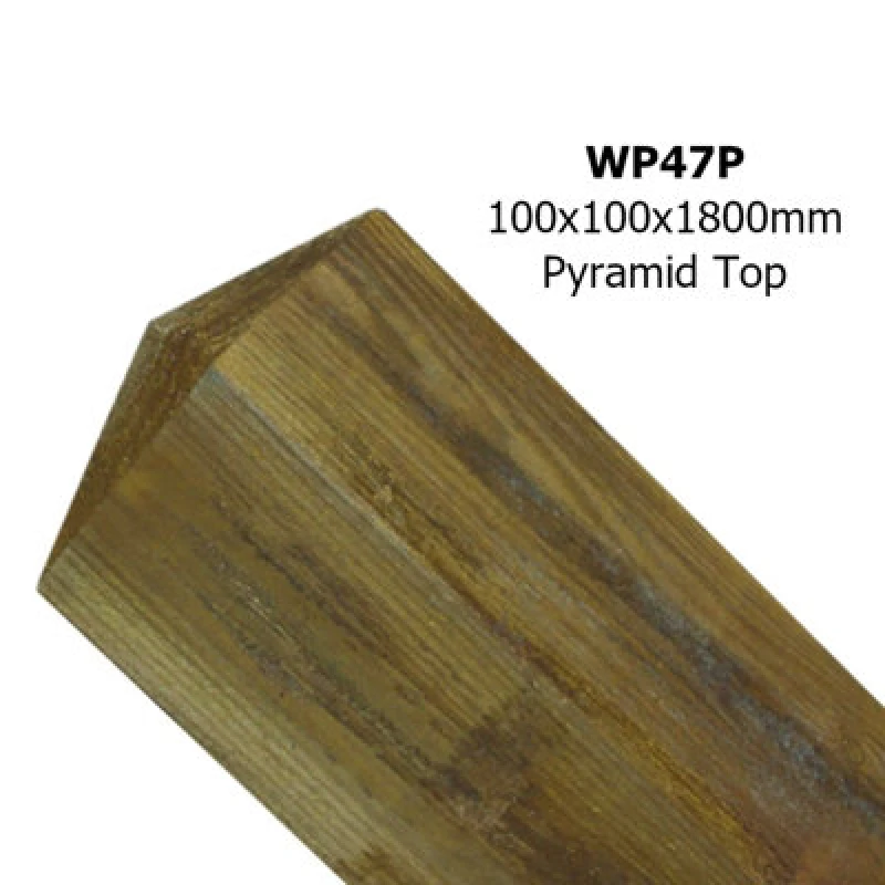 Image of Burbage Iron Craft Evington Farm/field Style 5 Bar Gate Pyramid Top Posts - Pressure Treated Scandinavian Redwood - L100 X W100 X H1800 mm