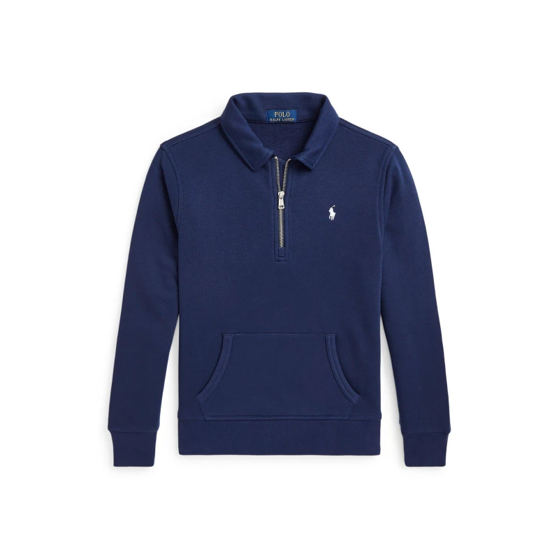 Image of Polo Ralph Lauren French Terry Collared Sweatshirt Newport Navy male 5 Yrs