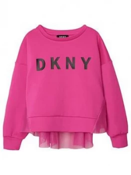 Image of DKNY Girls Neoprene Peplum Sweat, Fuchsia, Size Age: 8 Years, Women