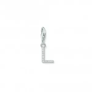 Image of Charmista White Zirconia Letter L Charm Pendant 1940-051-14