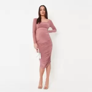 Missguided Maternity Square Neck Bodycon Dress - Pink