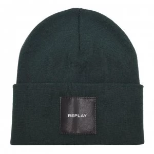 image of Replay Logo Beanie - Green 388