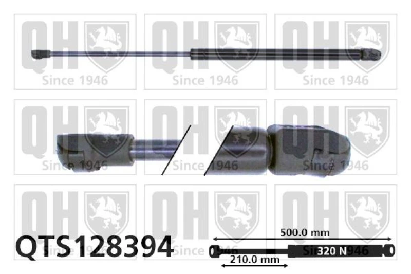 Image of QUINTON HAZELL Tailgate strut QUINTON HAZELL QTS128394