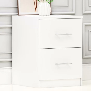 Image of Richmond 2 Drawer Bedside Cabinet - Matt White - Matte White