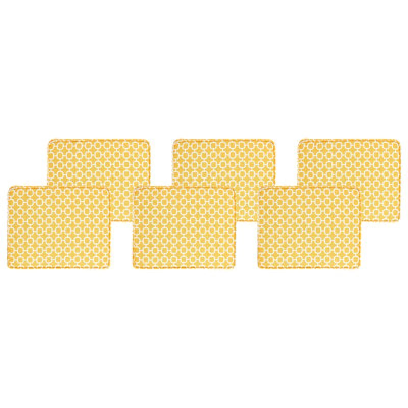 Image of Beliani Set Of 6 Garden Chair Cushions Tolve 39 X 31cm Yellow