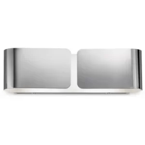 Image of Chrome wall light CLIP 2 bulbs Width 44 Cm