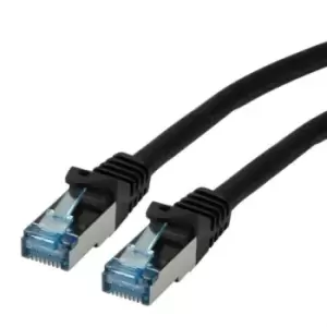 Image of Roline Shielded Cat6a Cable Assembly 1m, LSZH, Black, Male RJ45