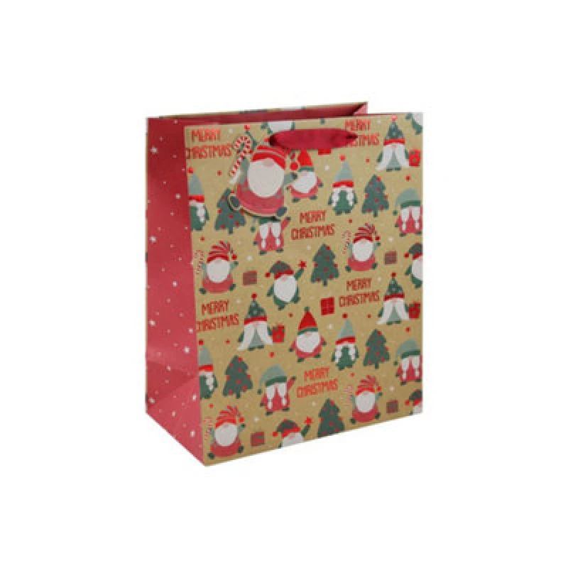 Image of Christmas Gonks Medium Kraft Gift Bag