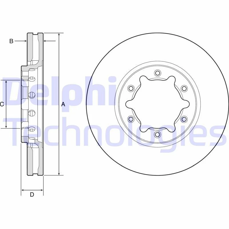 Image of DELPHI Brake disc DELPHI BG9179