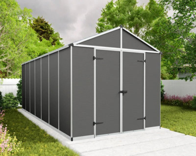Image of Palram Rubicon Shed 8X17 - Dark Grey One Colour WXAGF Unisex