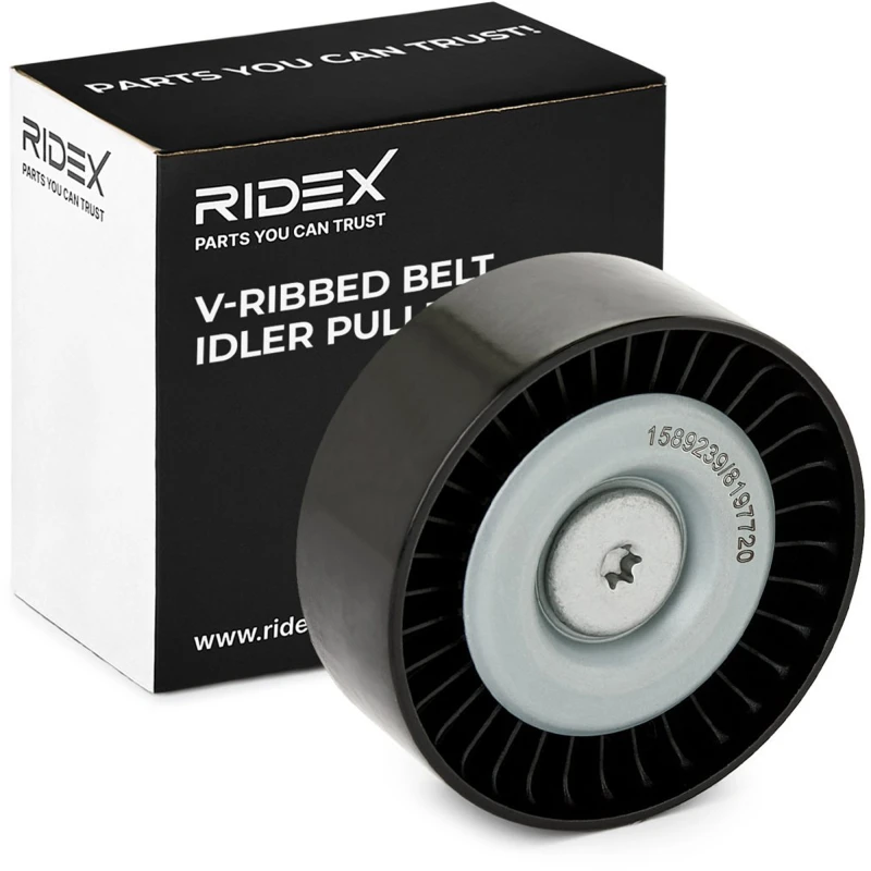 Image of RIDEX 312D0051 Idler Pulley Plastic Deflection/Guide Pulley,v-ribbed belt (312)