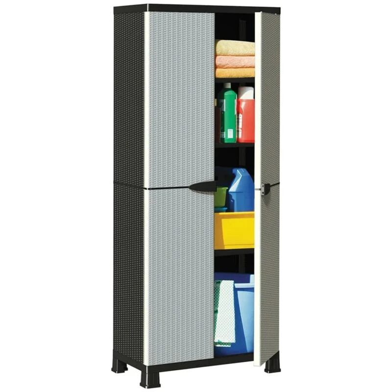Image of VIDAXL Plastic Cabinet 68x39x171.5cm Rattan Design Vidaxl 8720286662281