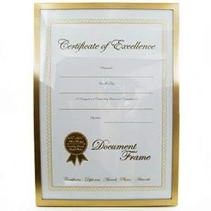 image of A4 - Impressions Gold Metal Frame with Glass - Certificate