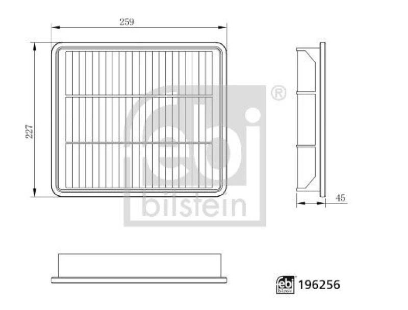 Image of FEBI BILSTEIN Air filter FEBI BILSTEIN 196256