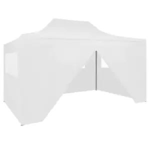 Image of Vidaxl Foldable Party Tent With 4 Sidewalls 3X4.5 M White