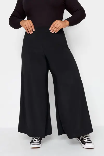 Image of Yours Palazzo Trousers Black