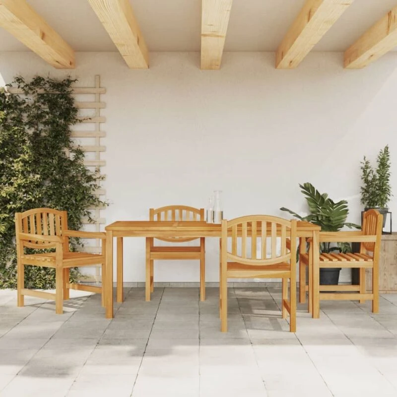 Image of VIDAXL 5 Piece Garden Dining Set Solid Wood Teak Vidaxl 3157933