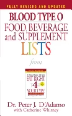 Image of blood type o food beverage and supplemental lists