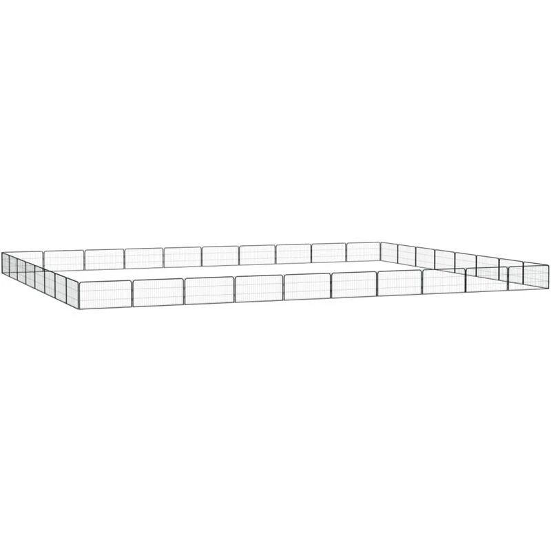 Image of VIDAXL 36-Panel Dog Playpen Black 100x50cm Powder-coated Steel Vidaxl 8720287159070