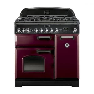Image of Rangemaster CDL90DFFCY-C Classic Deluxe 90cm Dual Fuel Range Cooker Cranberry-C