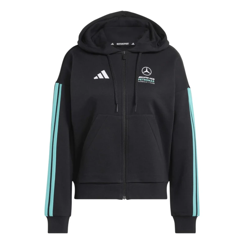 Image of Adidas Mercedes AMG womens hoodie jacket Petronas Formula One Team DNA Noir Female XL
