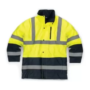 Image of Tough Grit Hi-Vis 2-Tone Waterproof Jacket Yellow/Navy - XL