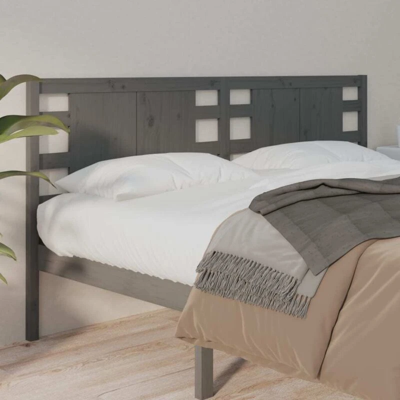 Image of VIDAXL Headboard Grey 166x4x100cm Solid Wood Pine Vidaxl 8720287006633