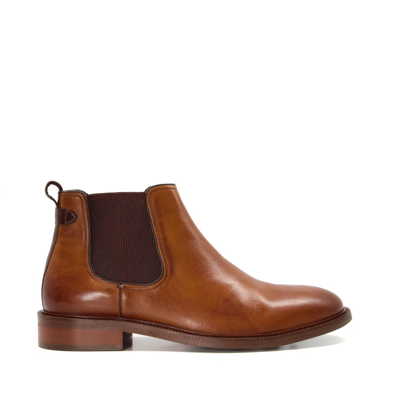 Image of Dune London Mens Leather Ankle Chelsea Boots Tan 511 male 7 (41)