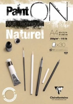 Image of PaintOn Glued Kraft Pad A4 30sh 250g (Pack 4) 96540C