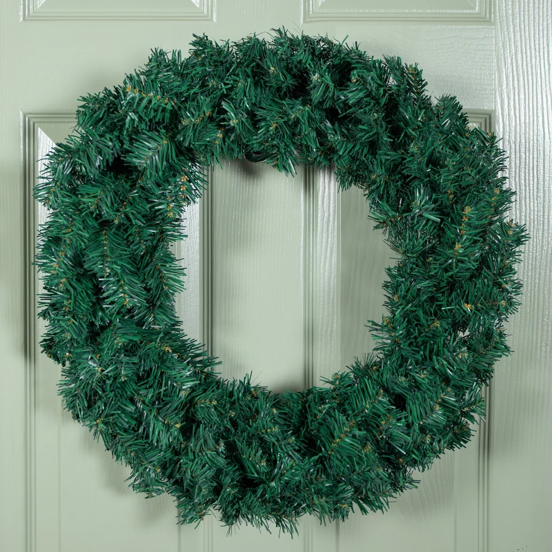 Image of 60cm Plain Green Christmas Wreath with160 Tips