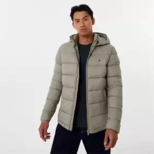 image of Jack Wills Kershaw Hooded Puffer Jacket - Cream