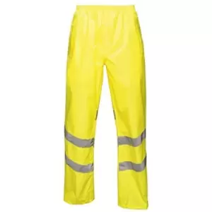 Image of Regatta Unisex Hi Vis Pro Reflective Packaway Work Over Trousers (M) (Yellow) - Yellow