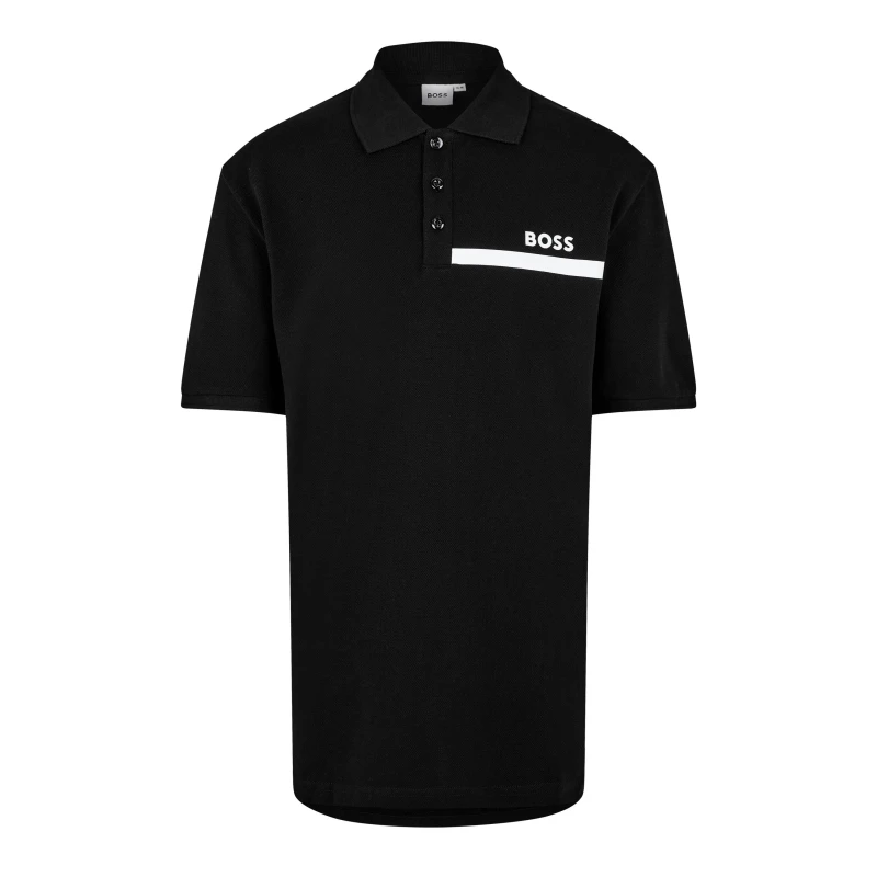Image of Boss Kids Short-Sleeve Polo with Logo Design Black 09B male 4Y