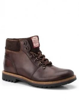 Image of Base London Base London Fawn Burnished Leather Lace Up Boot, Brown, Size 7, Men