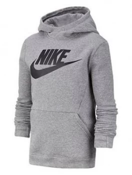Image of Nike Boys Nsw Club Fleece Hoodie, Grey, Size S, 8-10 Years