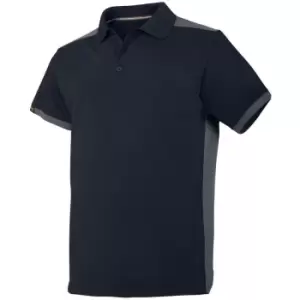 image of Snickers Mens AllroundWork Short Sleeve Polo Shirt (M) (Navy/Steel Grey) - Navy/Steel Grey