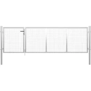 Image of Garden Gate Steel 350x75cm Silver vidaXL - Silver
