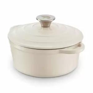 image of Barbary & Oak 20Cm Round Casserole Cast Iron - Cream